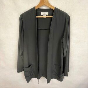 Silk Studio by Claude Bennett Open Silk Blazer Vintage Old Money Elegant Classic